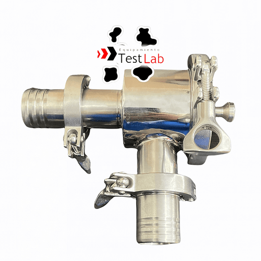 Estuche de acero inoxidable ASI 304 para filtrar leche, retiene impurezas y bacterias, ideal para uso en lácteos.